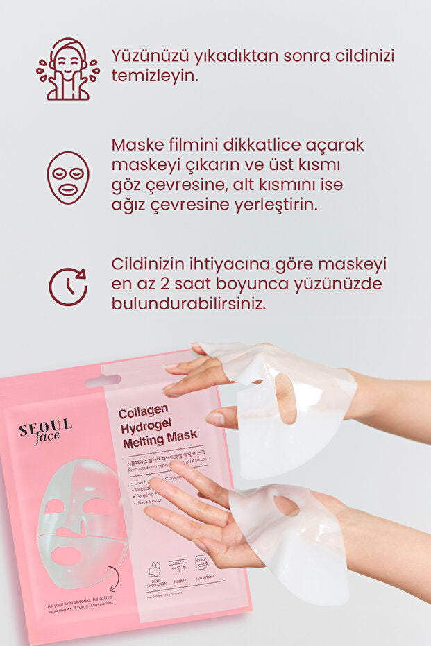 Kolajen Hydrojel Yüz Maskesi – Nemlendirici & Besleyici | 34 gr